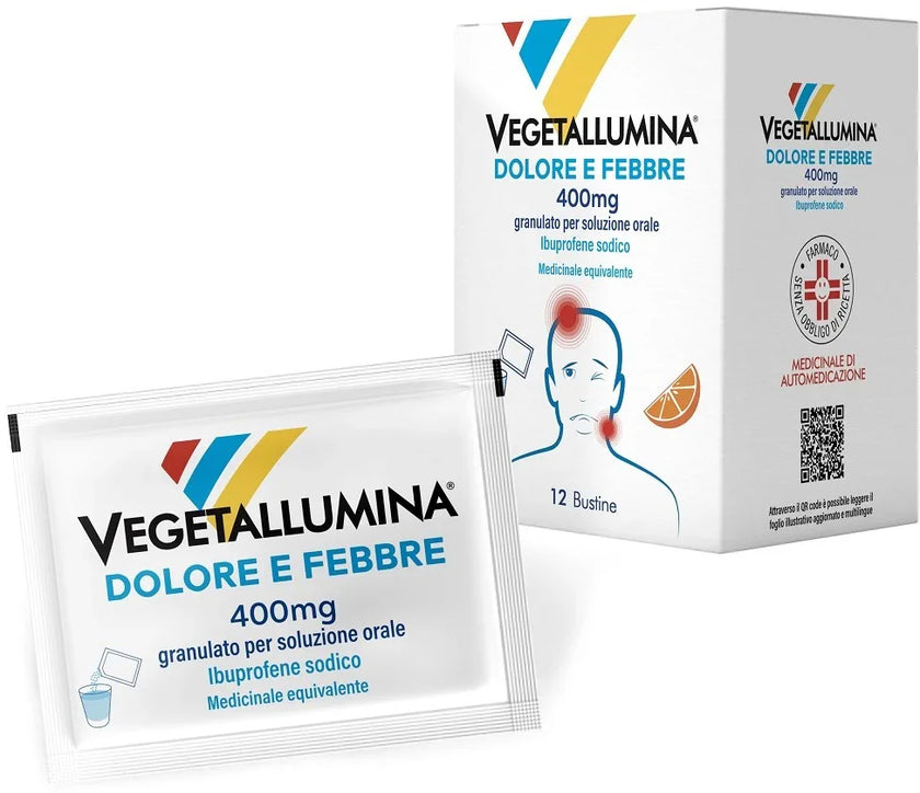 VEGETALLUMINA DOLORE FEB 400 MG GRANULATO PER SOLUZIONE ORALE IN BUSTINA 12 BUSTINE IN CARTA/PE/AL/SURLYN - Farmaspeed