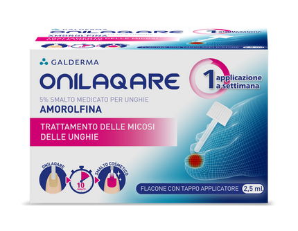 ONILAQARE 5% SMALTO MEDICATO PER UNGHIE 1 FLACONE DA 2,5 ML CON TAPPO APPLICATORE