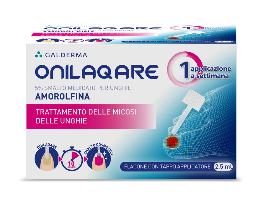 ONILAQARE 5% SMALTO MEDICATO PER UNGHIE 1 FLACONE DA 2,5 ML CON TAPPO APPLICATORE - Farmaspeed