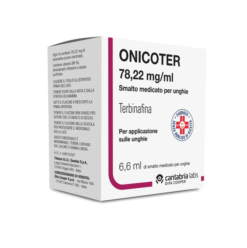 ONICOTER 78,22 MG/ML SMALTO MEDICATO PER UNGHIE 1 FLACONE IN VETRO DA 6,6 ML CON APPLICATORE - Farmaspeed