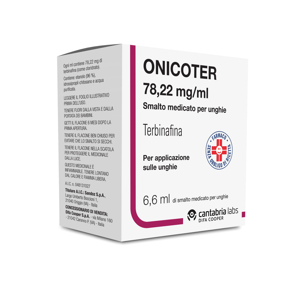 ONICOTER 78,22 MG/ML SMALTO MEDICATO PER UNGHIE 1 FLACONE IN VETRO DA 6,6 ML CON APPLICATORE - Farmaspeed