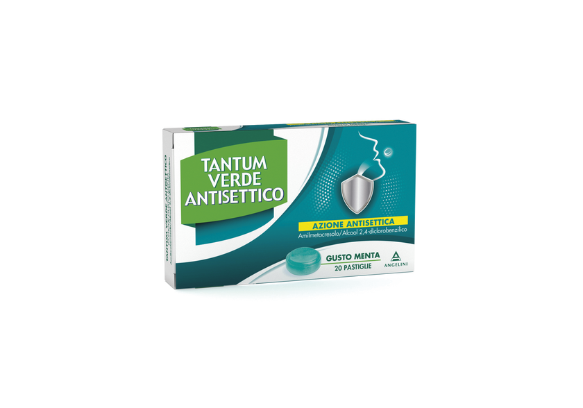 TANTUM VERDE ANTISETTICO PASTIGLIE GUSTO MENTA 20 PASTIGLIE IN BLISTER PVC-PVDC/AL