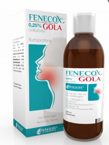 FENECOX GOLA 0,25% COLLUTORIO 1 FLACONE IN VETRO DA 160 ML