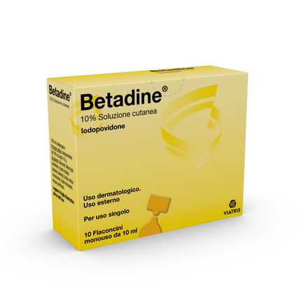 BETADINE 10% SOLUZIONE CUTANEA 10 FLACONCINI MONOUSO IN HDPE DA 10ML