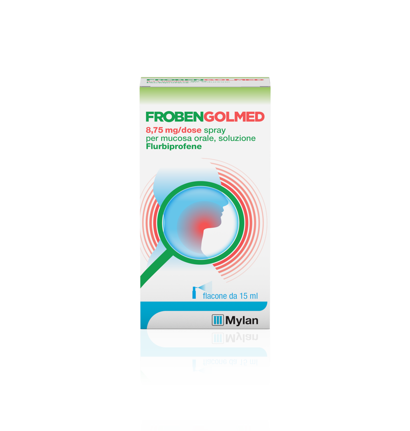 FROBENGOLMED 8,75 MG SPRAY PER MUCOSA ORALE 1 FLACONE HDPE DA 15 ML/88 EROGAZIONI CON POMPA DOSATRICE