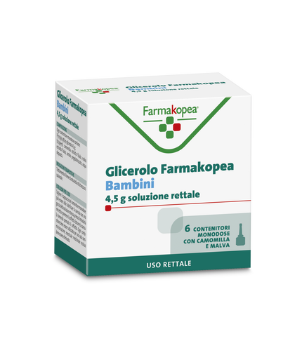GLICEROLO FARMAK BAMBINI 4,5 G SOLUZIONE RETTALE 6 CONTENITORI MONODOSE CON CAMOMILLA E MALVA