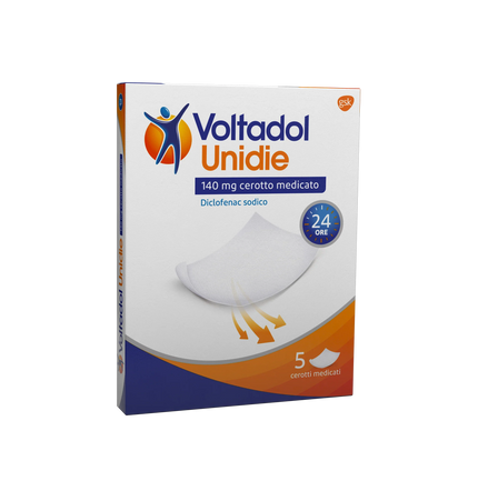 VOLTADOL UNIDIE 140 MG CEROTTI MEDICATI 5 CEROTTI IN BUSTINA CARTA/PE/AL/EAA - Farmaspeed