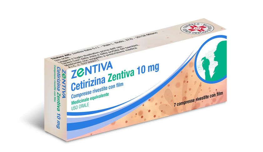 CETIRIZINA ZENT 10 MG COMPRESSE RIVESTITE CON FILM 7 COMPRESSE IN BLISTER PVC/PVDC/AL - Farmaspeed