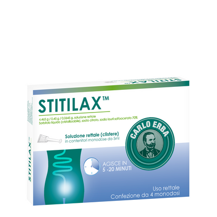 STITILAX 5 ML SOLUZIONE RETTALE 4 CONTENITORI MONODOSE IN LDPE