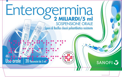 ENTEROGERMINA 2 MILIARDI/5 ML  SOSPENSIONE ORALE 20 FLACONCINI 5 ML