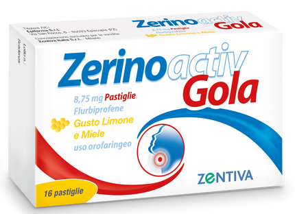 ZERINOACTIV THROAT 8.75MG LEMON AND HONEY FLAVOURED TABLETS 16 TABLETS IN PVC/PVDC ALUMINIUM BLISTER