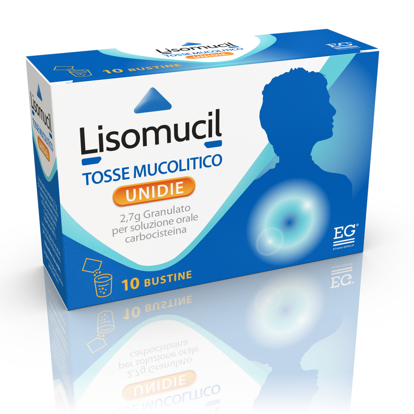 LISOMUCIL TOSSE MUC UNID 2,7G GRANULATO PER SOLUZIONE ORALE, 10 BUSTINE CARTA/AL/PE