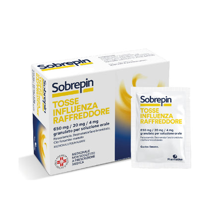 SOBREPIN TOSSE INF RAF 650MG/20MG/4MG GRANULATO PER SOLUZIONE ORALE 10 BUSTINE IN CARTA/LDPE/AL/RESINA TERMOFUSIBILE