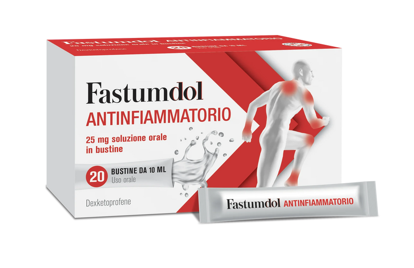 FASTUMDOL ANTINF 25 MG SOLUZIONE ORALE IN BUSTINA 20 BUSTINE IN PL/AL/LDPE - Farmaspeed