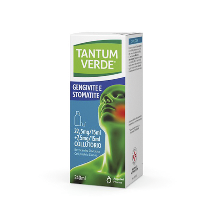 TANTUM VERDE GENG E STOM 22,5 MG/15 ML + 7,5 MG/15 ML COLLUTORIO 1 FLACONE 240 ML