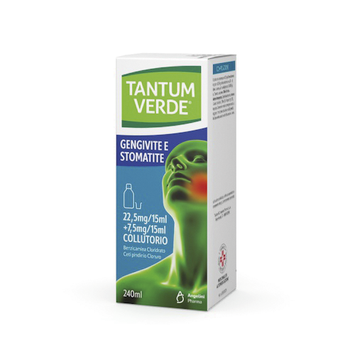 TANTUM VERDE GENG E STOM 22,5 MG/15 ML + 7,5 MG/15 ML COLLUTORIO 1 FLACONE 240 ML