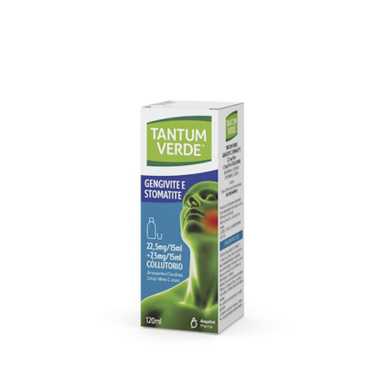 TANTUM VERDE GENG E STOM 22,5 MG/15 ML + 7,5 MG/15 ML COLLUTORIO 1 FLACONE 120 ML