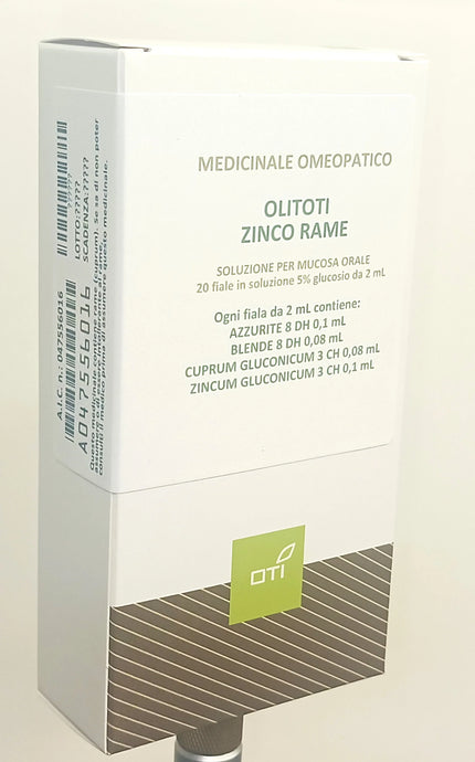 OLITOTI ZINCO RAME SOLUZIONE PER MUCOSA ORALE 20 FIALE IN VETRO IN SOLUZIONE 5% GLUCOSIO DA 2 ML - Farmaspeed