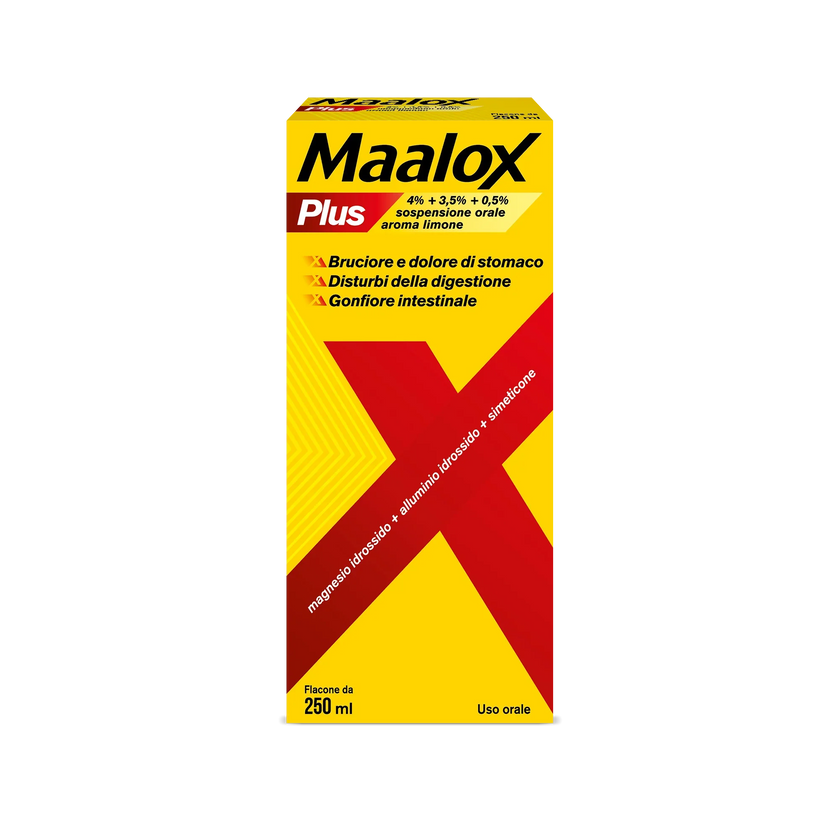 MAALOX PLUS 4% + 3,5% + 0,5% SOSPENSIONE ORALE AROMA MENTA FLACONE IN PET DA 250 ML - Farmaspeed