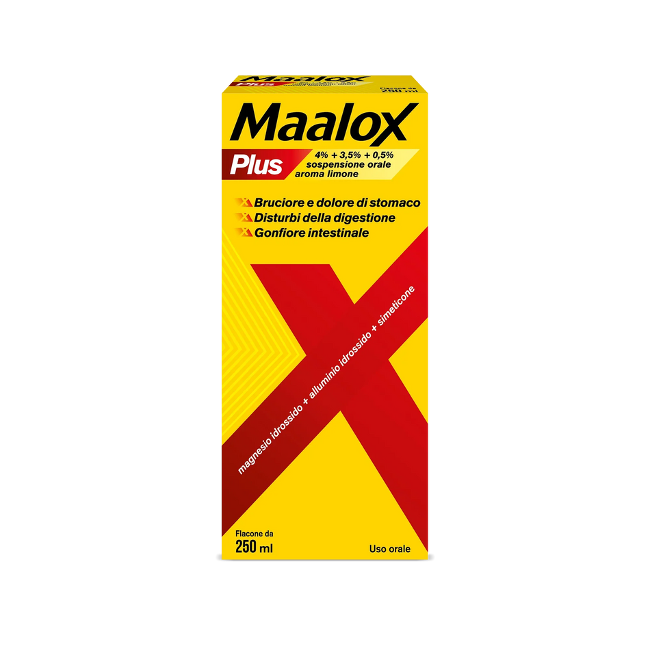MAALOX PLUS 4% + 3,5% + 0,5% SOSPENSIONE ORALE AROMA MENTA FLACONE IN PET DA 250 ML - Farmaspeed