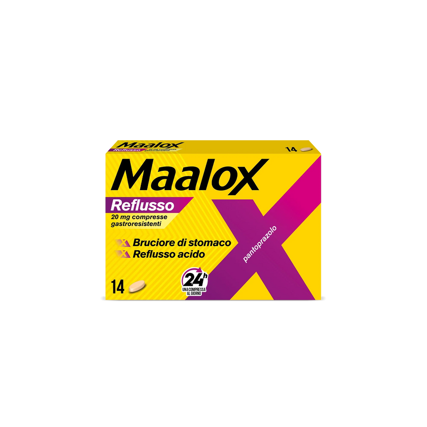 MAALOX REFLUSSO 20 MG COMPRESSE GASTRORESISTENTI 14 COMPRESSE IN BLISTER OPA/ALU/PVC-AL - Farmaspeed