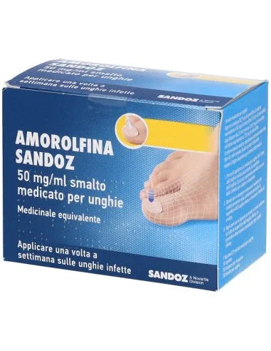 AMOROLFINA SAN 50 MG/ML SMALTO MEDICATO PER UNGHIE 1 FLACONE IN VETRO DA 2,5 ML - Farmaspeed