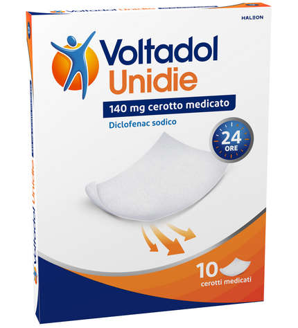 VOLTADOL UNIDIE 140 MG CEROTTI MEDICATI 10 CEROTTI IN BUSTINA CARTA/PE/AL/EAA