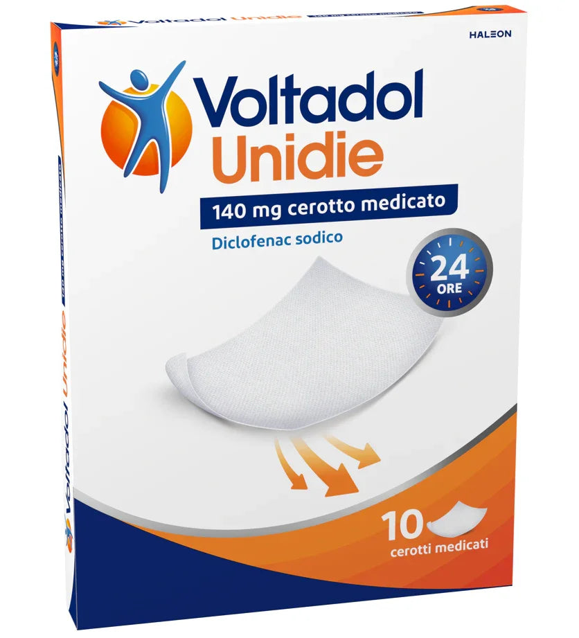 VOLTADOL UNIDIE 140 MG CEROTTI MEDICATI 10 CEROTTI IN BUSTINA CARTA/PE/AL/EAA - Farmaspeed