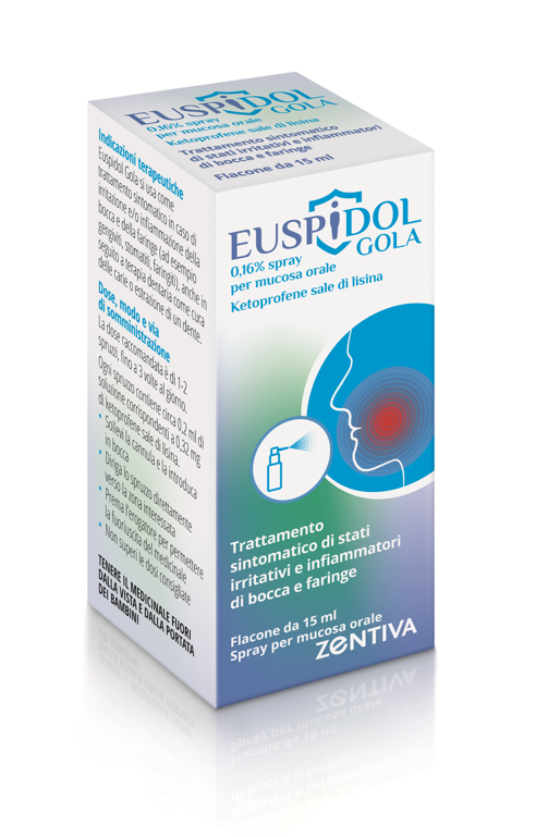 EUSPIDOL GOLA 0,16% SPRAY PER MUCOSA ORALE FLACONE DA 15 ML