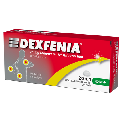 DEXFENIA 25 MG COMPRESSE RIVESTITE CON FILM 20 COMPRESSE IN BLISTER PVC/PVDC/PAP/AL DIVISIBILE PER DOSE UNITARIA - Farmaspeed