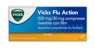 VICKS FLU ACTION 200 MG + 30 MG COMPRESSE RIVESTITE CON FILM 12 COMPRESSE IN BLISTER PVC/PCTFE-AL