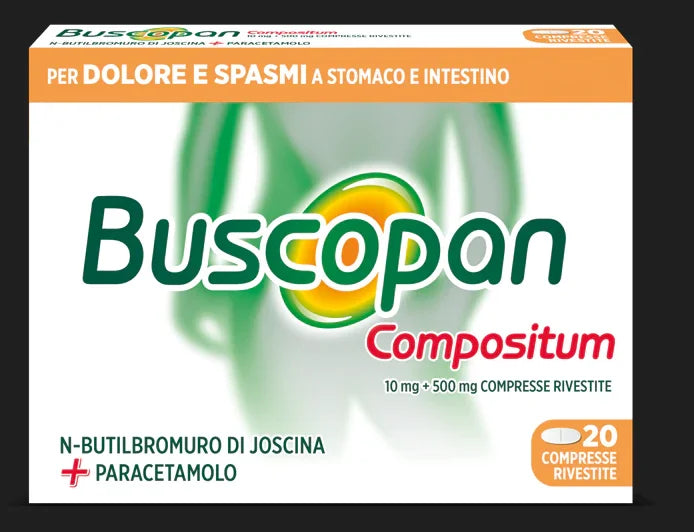 BUSCOPAN COMPOSITUM 10 MG + 500 MG COMPRESSE RIVESTITE 20 COMPRESSE IN BLISTER AL/PVC - Farmaspeed