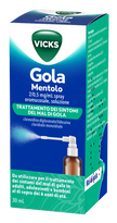 VICKS GOLA 2 MG/0,5 MG/ML SPRAY PER MUCOSA ORALE SOLUZIONE 1 FLACONE IN VETRO DA 30 ML GUSTO MENTOLO CON POMPA SRAY