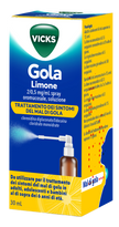 VICKS GOLA 2 MG/0,5 MG/ML SPRAY PER MUCOSA ORALE SOLUZIONE 1 FLACONE IN VETRO DA 30 ML GUSTO LIMONE CON POMPA SRAY