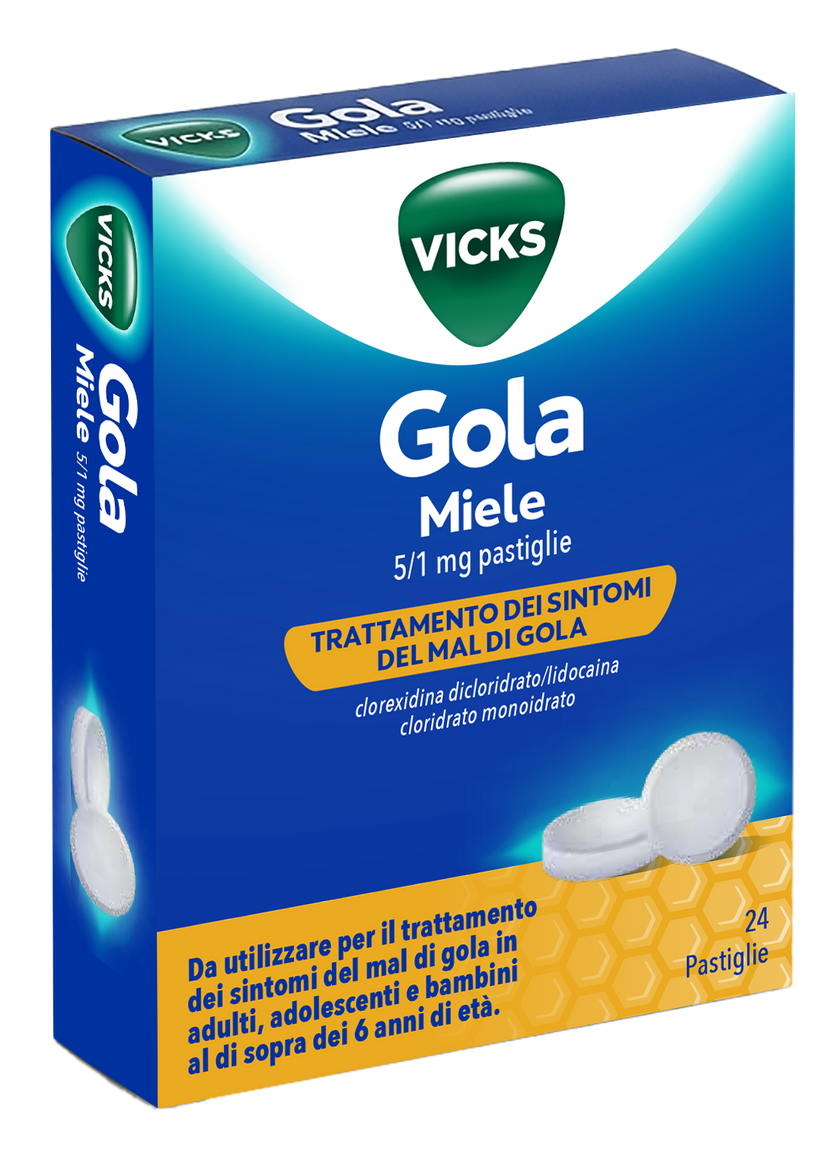 VICKS GOLA 5 MG/1 MG PASTIGLIE 24 PASTIGLIE GUSTO MIELE IN BLISTER AL-PVC/PETFE