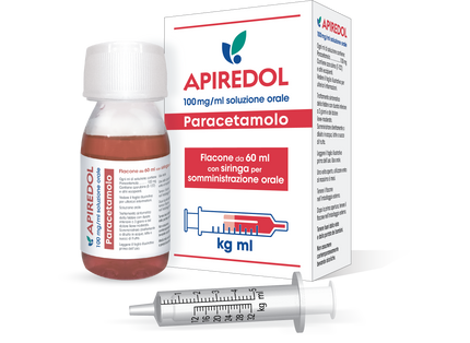 APIREDOL 100 MG/ML SOLUZIONE ORALE 1 FLACONE PET 60 ML CON ADATTATORE PER SIRINGA DOSATRICE CHIUSURA A PROVA DI BAMBINO E SIRINGA DOSATRICE