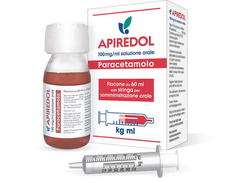 APIREDOL 100 MG/ML SOLUZIONE ORALE 1 FLACONE PET 60 ML CON ADATTATORE PER SIRINGA DOSATRICE CHIUSURA A PROVA DI BAMBINO E SIRINGA DOSATRICE