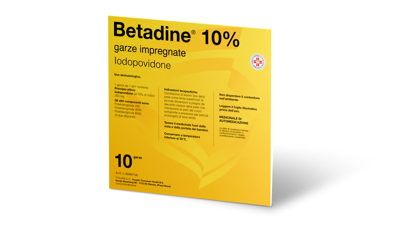 BETADINE 10% GARZE IMPREGNATE 10 GARZE
