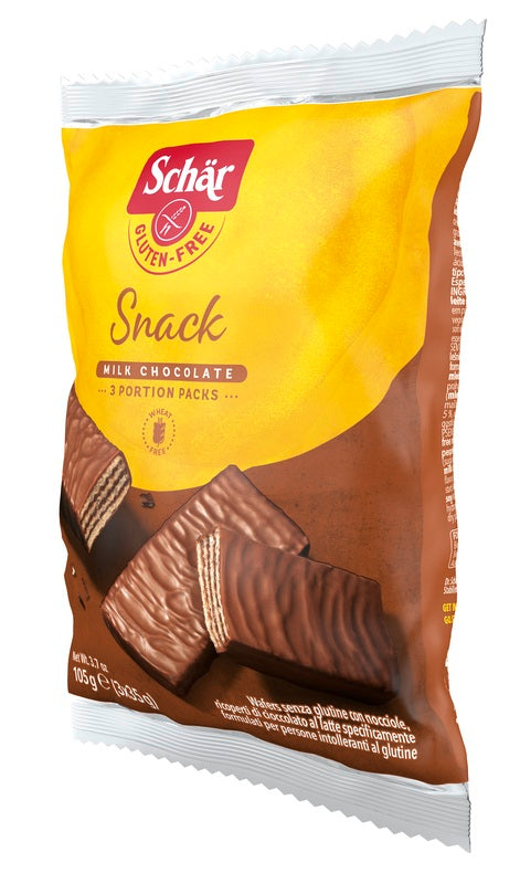 SCHAR SNACK WITH MILK CHOCOLATE AND HAZELNUTS 3 WAFERS X 35 G