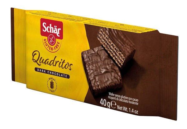 SCHAR QUADRITOS WAFER CON CACAO RICOPERTI DI CIOCCOLATO FONDENTE 40 G