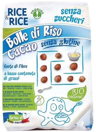 RICE&RICE BOLLE DI RISO AL CACAO 150 G SENZA LIEVITO
