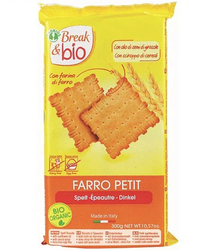 BREAK & BIO BISCOTTI FARRO PETIT 100% 300 G SENZA UOVA - Farmaspeed