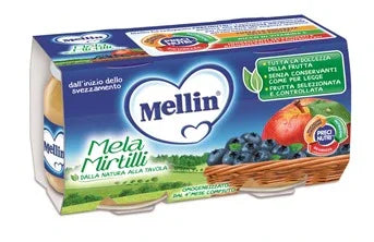 MELLIN OMOGENEIZZATO MELA MIRTILLO 100 G 2 PEZZI - Farmaspeed