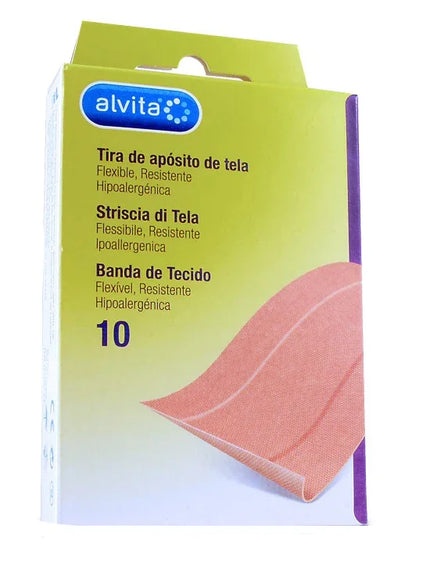 CEROTTO IN STRISCIA DI TELA ALVITA 10 X 6 CM 10 PEZZI - Farmaspeed