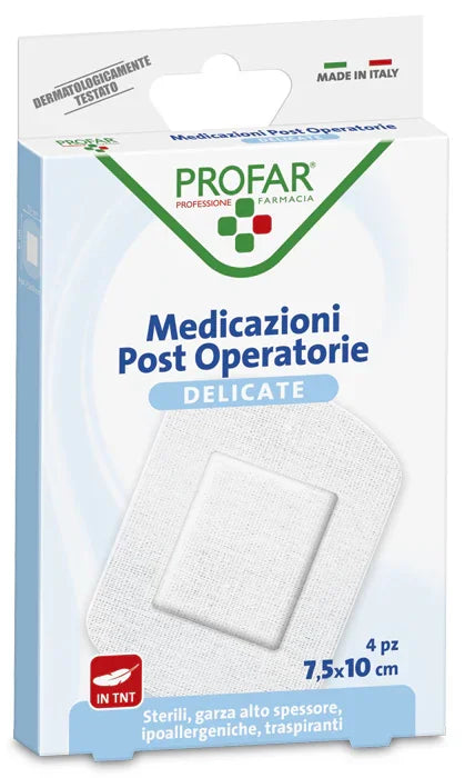 MEDICAZIONE POST OPERATORIA STERILE GARZA ANTIADERENTE 7,5X10 CM 4 PEZZI PROFAR - Farmaspeed