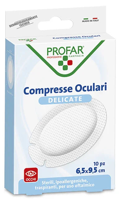 COMPRESSA OCULARE CON GARZA ANTIADERENTE 6,5X9,5 CM 10 PEZZI PROFAR - Farmaspeed