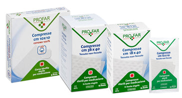 GARZA COMPRESSA TESSUTO NON TESSUTO 10X10 CM 25 PEZZI PROFAR