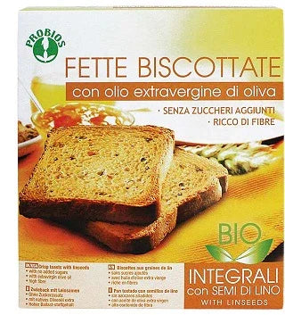 FETTE BISCOTTATE INTEGRALI AI SEMI DI LINO SENZA ZUCCHERO 270 G - Farmaspeed