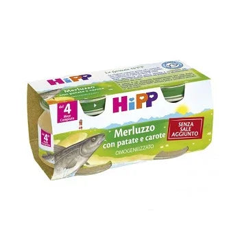 HIPP OMOGENEIZZATO MERLUZZO CAROTE PATATE 2X80 G - Farmaspeed