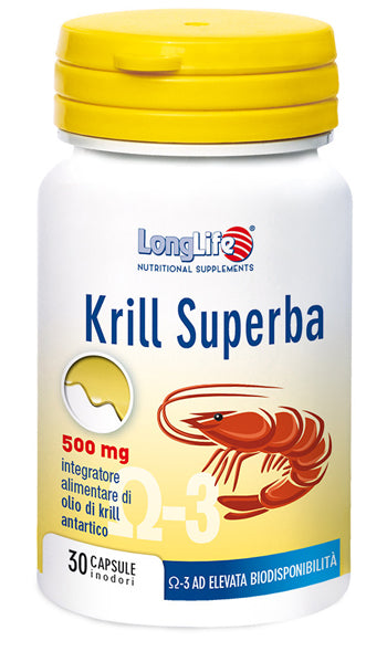 LONGLIFE KRILL SUPERBA 30 ODORLESS CAPSULES OF 600 MG